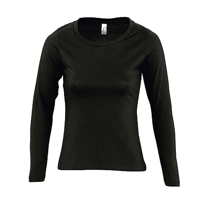 Футболка женская с длинным рукавом MAJESTIC (Чёрный)