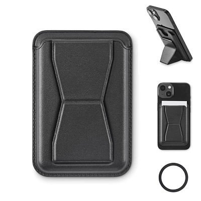 Magnetic PU cardholder (Чёрный)