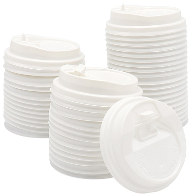 Набор 50 шт крышка для стакана 8 унций  (80 мм) (Белый)