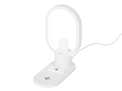 Беспроводная зарядная станция 4-в-1 Portal c лампой, 15 Вт (Белый)