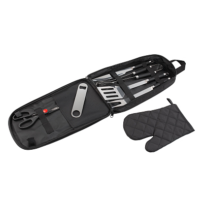 Набор для барбекю "Grill" в сумке, черный (Чёрный) Набор для барбекю "Grill" в сумке, черный (Чёрный)