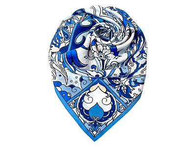 Платок Царевна-Лебедь 100% шелк