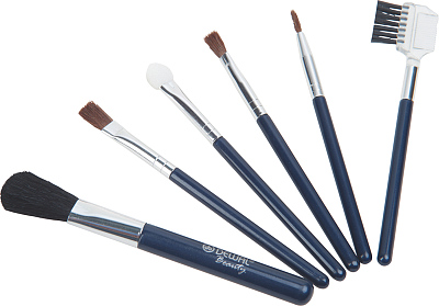Набор Dewal Beauty косметических кистей /маленький/ (6шт/упак) (Синий)
