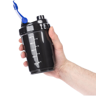 Спортивный шейкер с контейнером Tonus, черно-синий