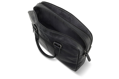 Портфель KLONDIKE GOLD «Brian», натуральная кожа в черном цвете, 38,5 х 29 х 9 см