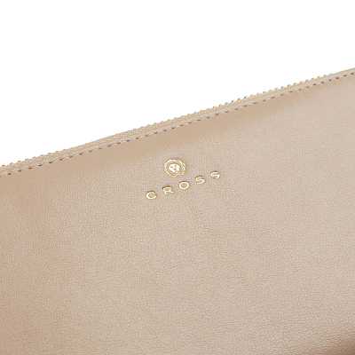 Кошелёк Cross Monaco Taupe, кожа наппа, гладкая, цвет бежевый, 19,5 x 10,2 x 2 см