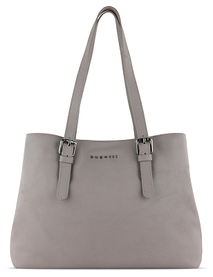 Сумка женская BUGATTI Bella, бежевая, воловья кожа/полиэстер, 33х14х25 см