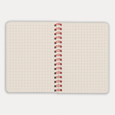 Блокнот на двойной пружине HELIX MINI, 105 х 150  мм, черный с красным, блок в клетку