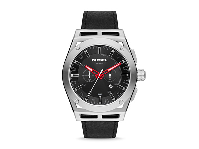 Часы наручные, мужские (Корпус- стальной, циферблат- черный, крепление- черный)