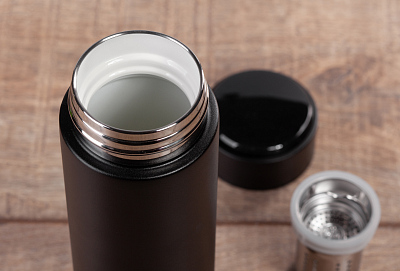 Заварочный термос "Финикс" 500 мл с индикацией температуры, черный