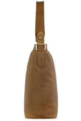 Сумка через плечо KLONDIKE RUSH «Samantha», натуральная кожа в коньячном цвете, 40 х 32,5 х 15,5 см