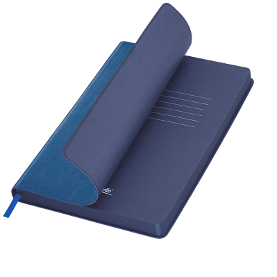 Ежедневник River side недатированный, лазурный/синий  (без упаковки, без стикера) (Голубой, синий, бежевый)