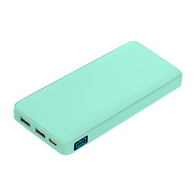 Внешний аккумулятор с подсветкой Анкор Плюс PD (Ancor PD Plus) 10000 mAh, синий (Бирюзовый)