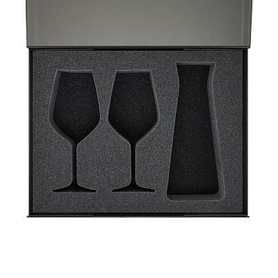 Ложемент под 2 бокала для вина + декантер в большую коробку-трансформер (арт. 695722) (Серый)