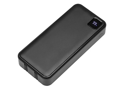 Внешний аккумулятор со встроенными кабелями Фрэйм Про, быстрая зарядка, 20000мач (Чёрный)