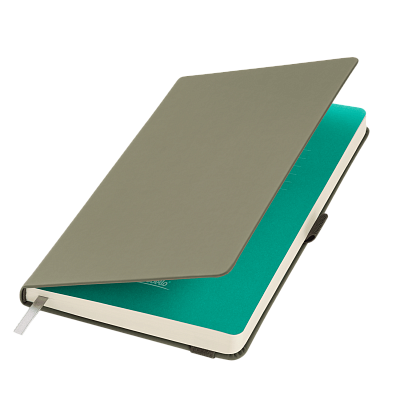 Ежедневник Alpha недатированный, черный/бежевый (Серый, бирюзовый, бежевый)