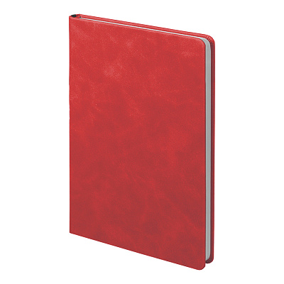 Ежедневник недатированный Muse , А5, с декоративной черной полосой, блок в линейку (Красный)