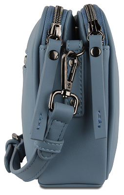 Сумка кросс-боди женская BUGATTI Almata, голубая, полиуретан, 21,5х6х15 см