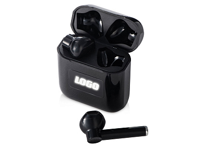 Беспроводные наушники TWS c подсветкой лого Twinkles (Чёрный)