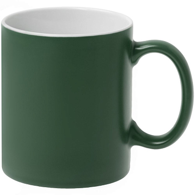 Кружка Promo матовая, темно-зеленая (Зеленый)
