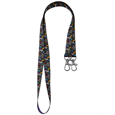 Ланъярд полноцветный Эл с двумя карабинами, 15 мм (Мультиколор)