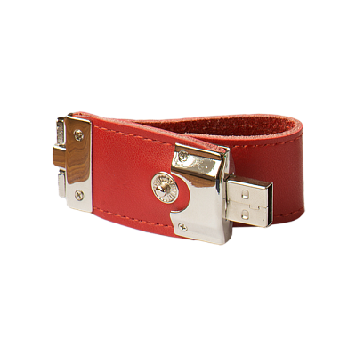 Кожа 07 Промоскин , 4Гб, переходник мини-пвх (Красный)