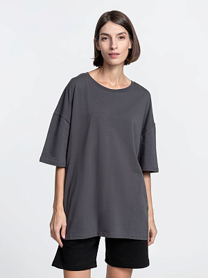 Футболка унисекс оверсайз Crosstown, темно-серая (Серый)