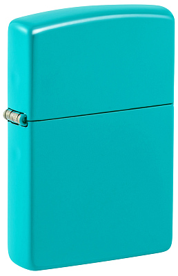 Зажигалка ZIPPO Classic с покрытием Flat Turquoise, латунь/сталь, бирюзовая, глянцевая, 38x13x57 мм (Синий)