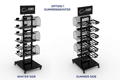 Стойка напольная_ATLANTIS BLACK RETAIL DOUBLE SIDE DISPLAY
