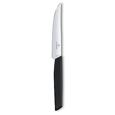 Нож для стейка VICTORINOX Swiss Modern, лезвие 12 см с прямой кромкой, чёрный