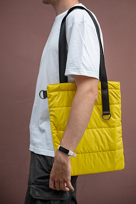 Шоппер Superbag Bubble, с магнитной кнопкой (желтый с черным)