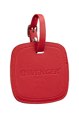 Бирка для багажа WENGER, красная, полиуретан, 4,1 x 4,1 x 0,4 см