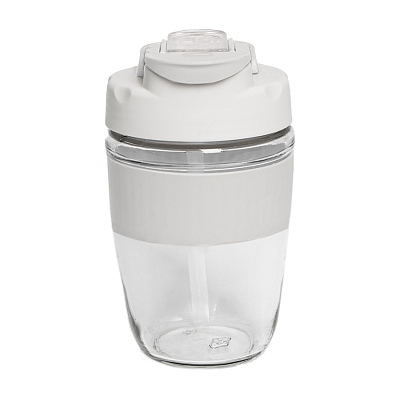 Стакан EASY с крышкой, 400мл (Прозрачный, белый)