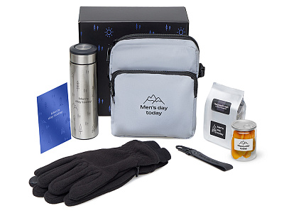 Подарочный набор Re:m. Step  с термосом, перчатками и сумкой (Серебристый)