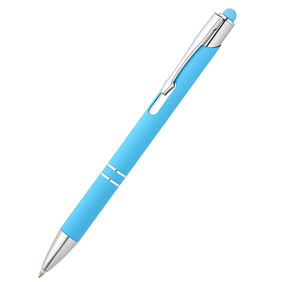 Ручка металлическая Ingrid софт-тач, голубая (Голубой полуматовый)