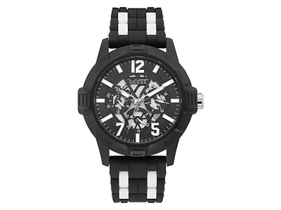 Часы наручные STRIKER, мужские (Корпус- черный, циферблат- черный, крепление- черный/белый)