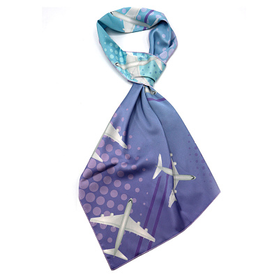 Французская косынка двухсторонняя Шарми, 35х70 (Мультиколор)