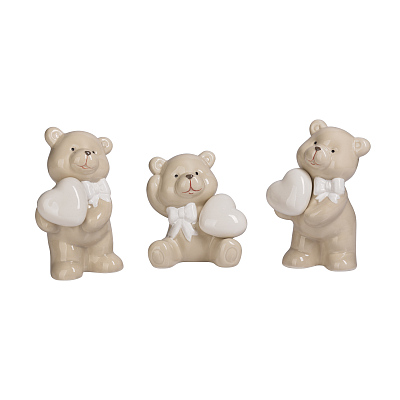 Набор миниатюр "Плюшевые мишки" (3 штуки) (Бежевый) Набор миниатюр "Плюшевые мишки" (3 штуки) (Бежевый)