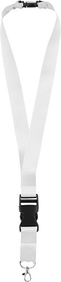 Шнурок Yogi 2,5cm со съемным креплением ланьярд (Белый)