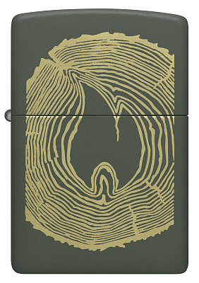 Зажигалка ZIPPO Wood Ring с покрытием Green Matte, латунь/сталь, зеленая, матовая, 38x13x57 мм