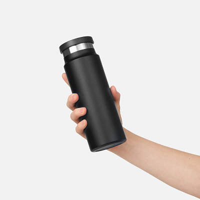 Термобутылка вакуумная герметичная Аллегра (Allegra), черная