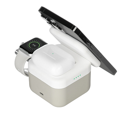 Беспроводная зарядная станция 3в1 15W Куб (Cube Wireless Magnetic)