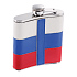 Фляга S.Quire 0,18 л, сталь+искусственная кожа, вставка бело-сине-красная - Фото 2