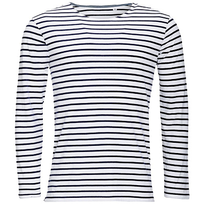 Футболка мужская Marine Men, белая с темно-синим (Синий)