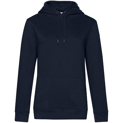 Толстовка с капюшоном женская Queen, темно-серый меланж (Тёмно-синий)