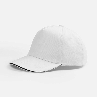 Бейсболка Classic 2.0, белая с темно-синим кантом (Синий)