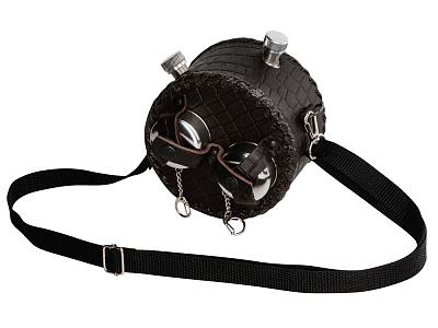 Фляга (Темно-коричневый/серебристый)