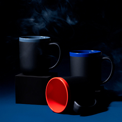 Кружка Barrel, софт-тач, чёрно-серая