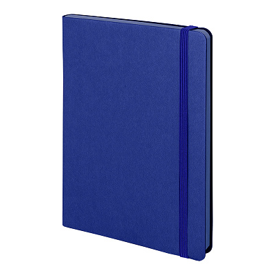 Бизнес-блокнот "RILY", формат А5,  синий, блок в точку (Синий)