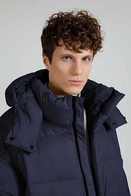 Пуховик унисекс Kapsula, темно-синий